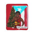Carlitos Colon Feliz Navidad Puerto Rican Boxing Holiday Sherpa Blanket