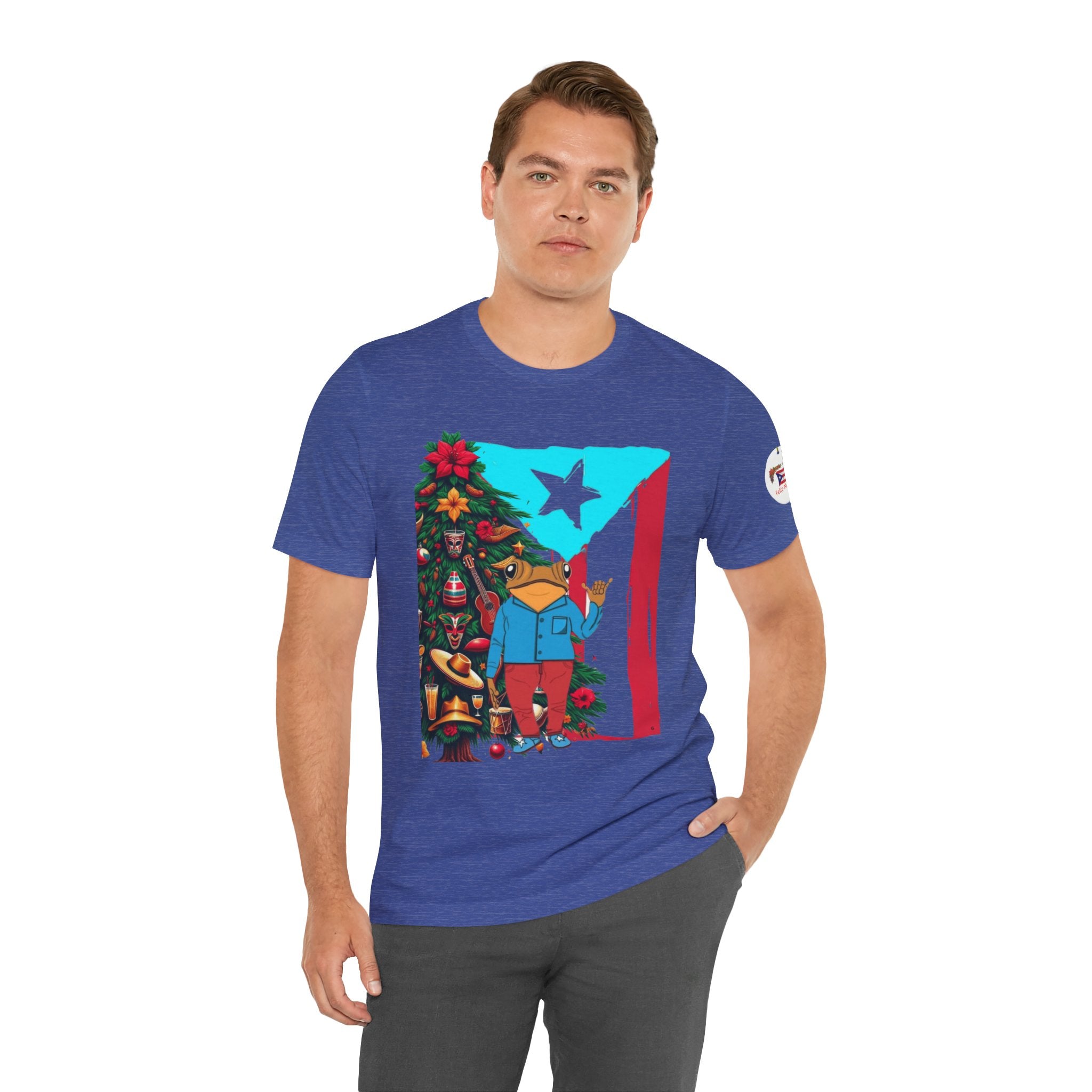 Puerto Rico Holiday T-Shirt  Coquí by Christmas Tree Graphic Puerto Rico’s Navidades