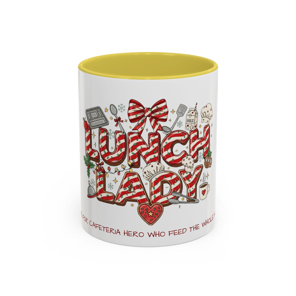Lunch Lady Mug "Cafeteria Hero Who Feeds the Whole School With Love" | 11oz/15oz Gift  School Staff Christmas Mug Collection