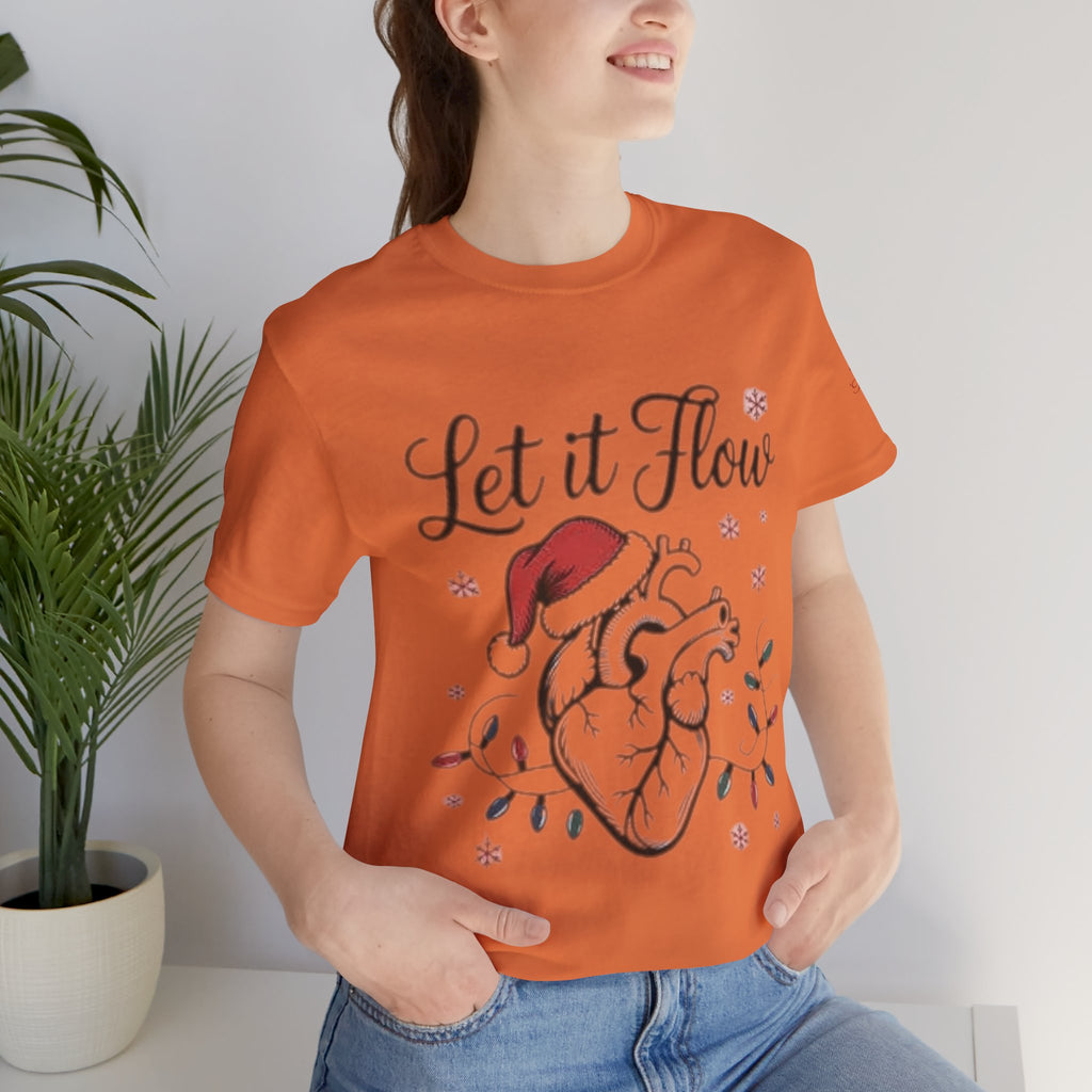 Let It Flow Heart Tee  Christmas Anatomical Heart Shirt