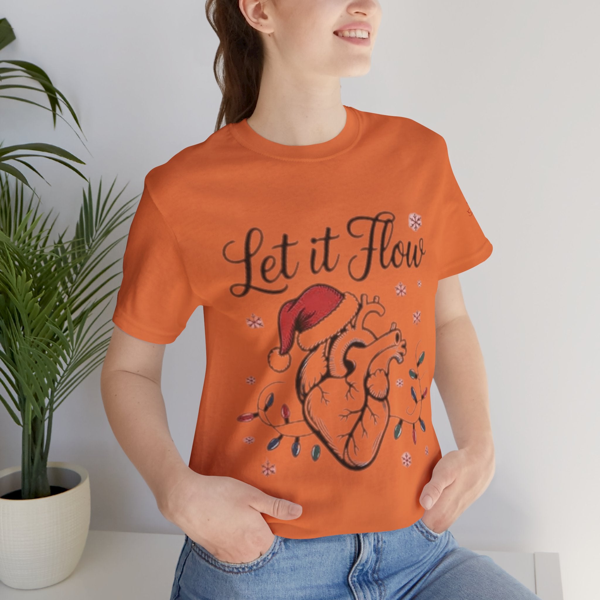 Let It Flow Heart Tee  Christmas Anatomical Heart Shirt