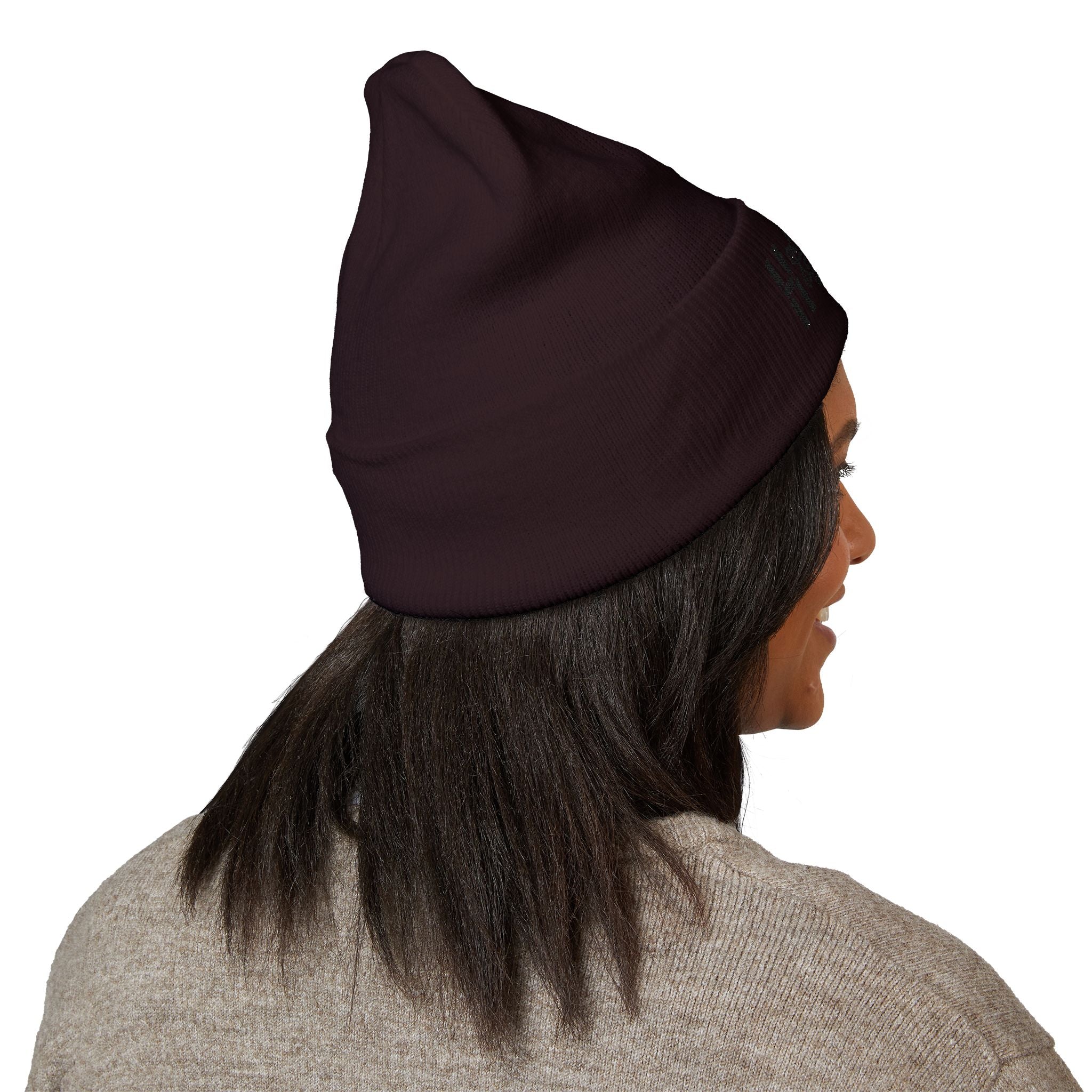 Embroidered 'Holi' Symbol Knit Hat Puerto Rico Beanie Hat – Boricua Pride Cuffed Winter Hat