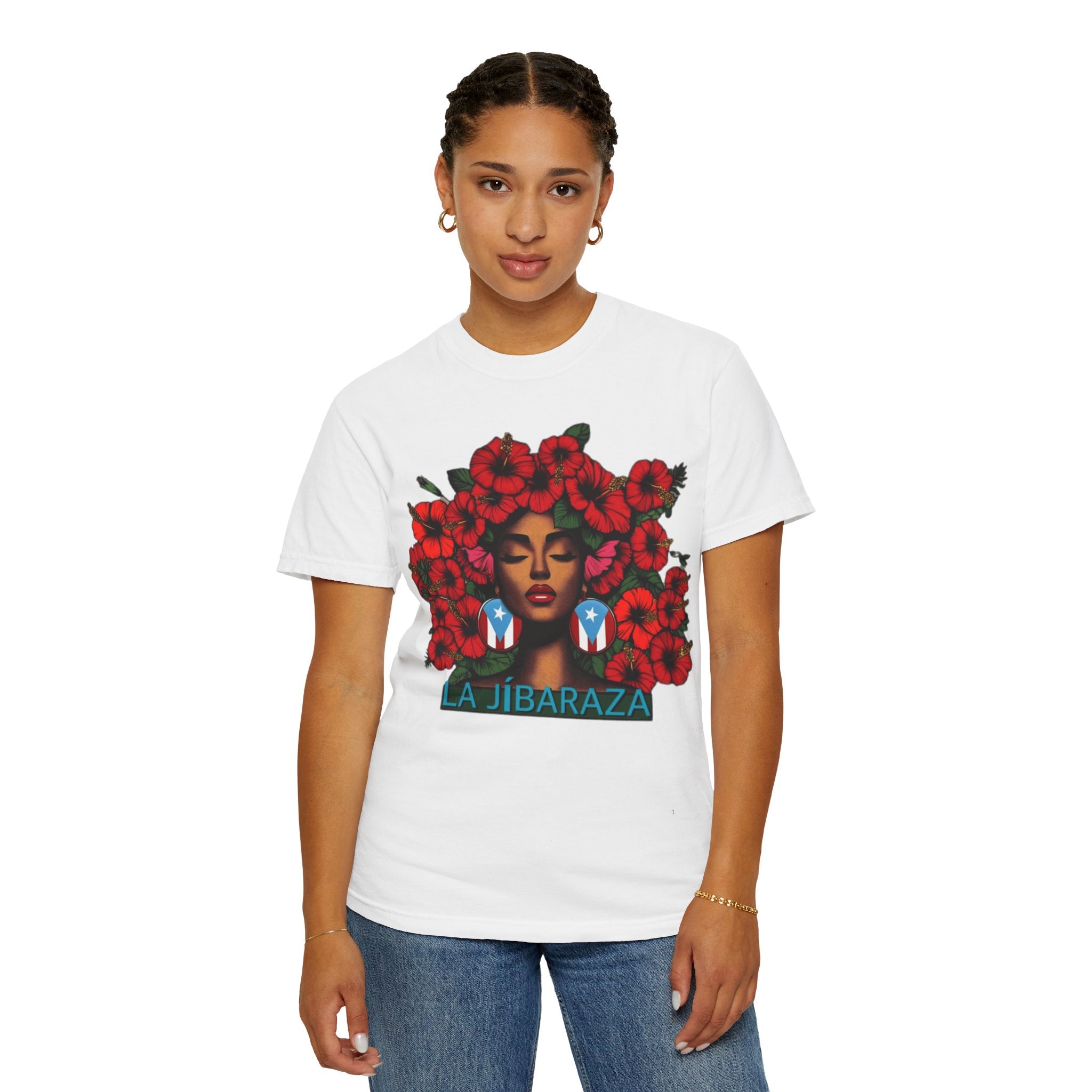 Puerto Rico Navidades T-Shirt — "La Jíbaraza" Floral Puerto Rican Pride Tee