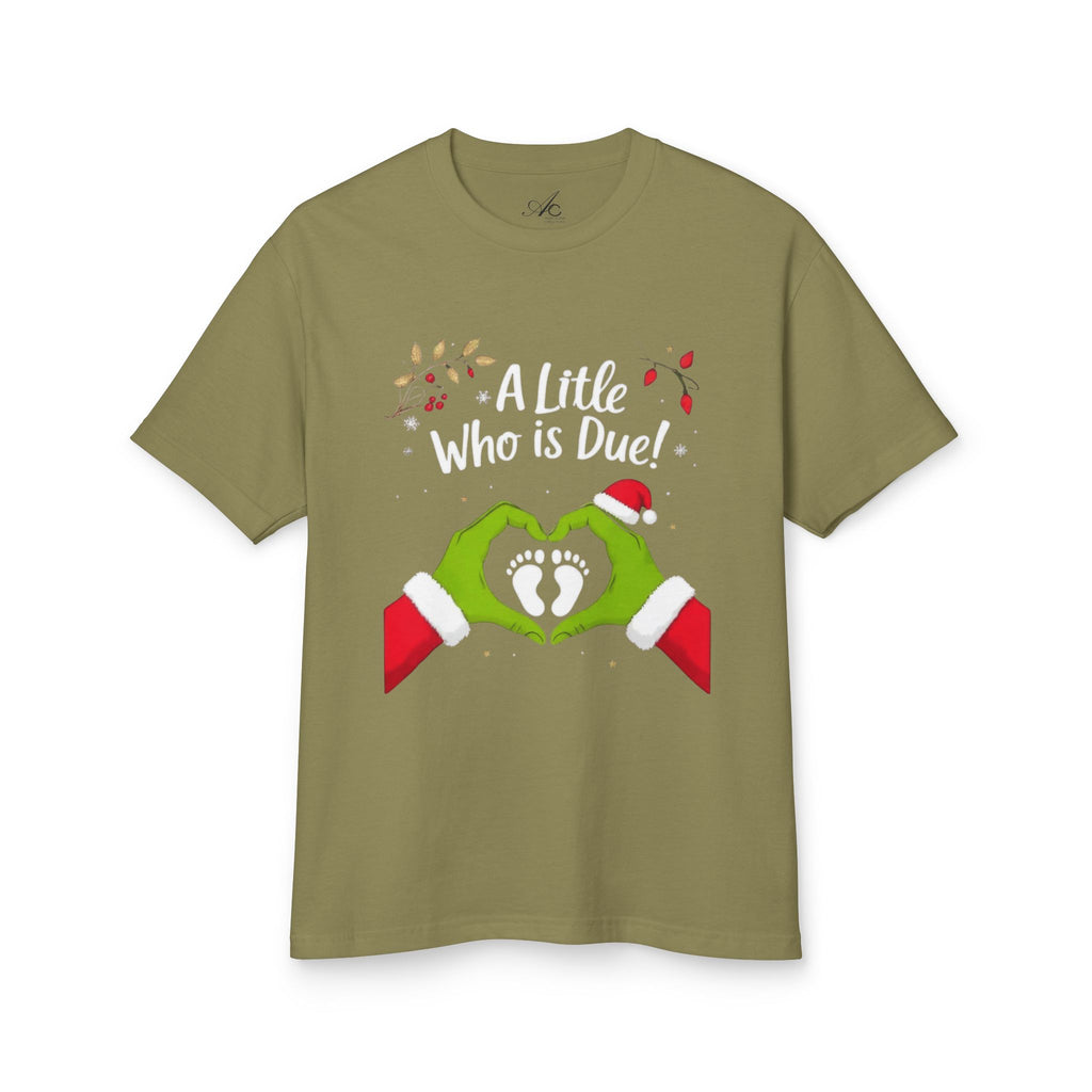 Pregnancy Announcement Tee  "A Little Who is Due" Holiday Baby Reveal T-Shirt Little One on the Way