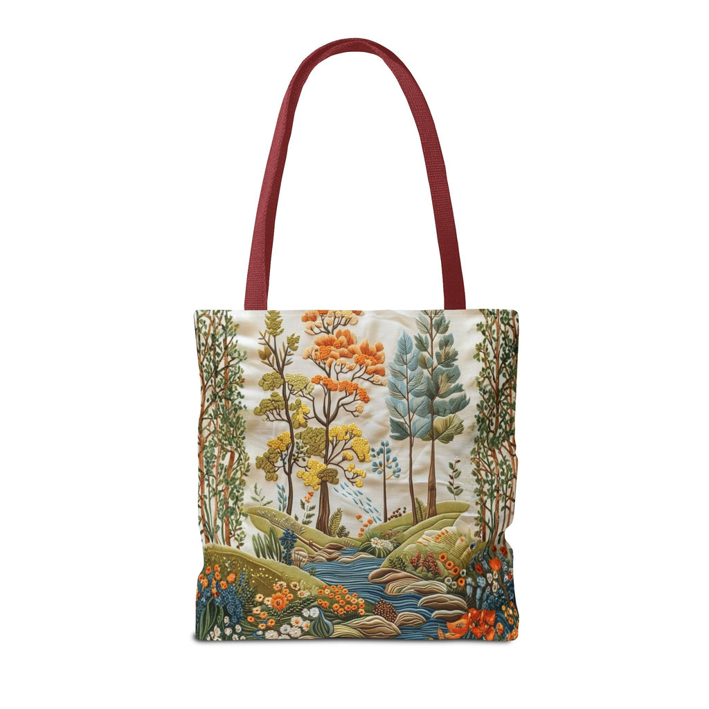 Scenic Meadow Tote Crochet-Decorated Tote Bags