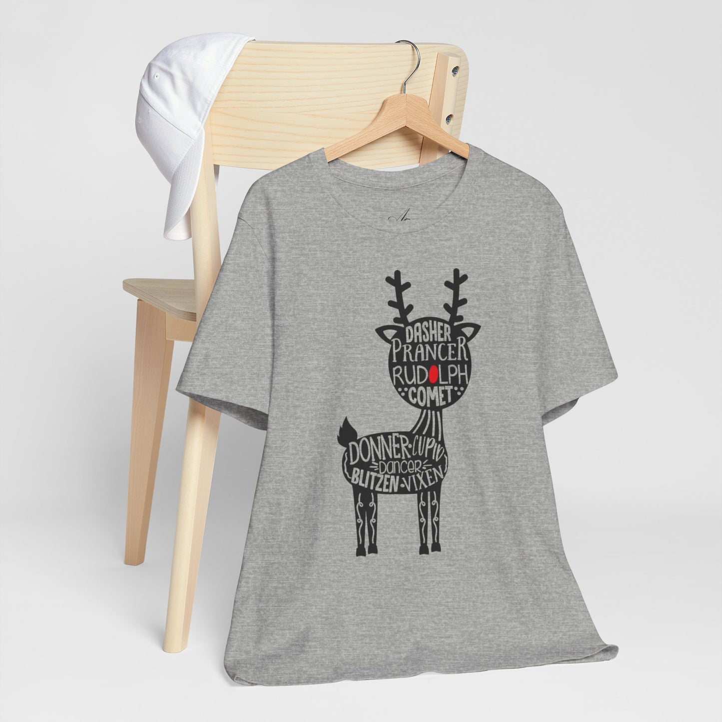 Christmas Reindeer Graphic Tee - Unisex Jersey Short Sleeve Shirt