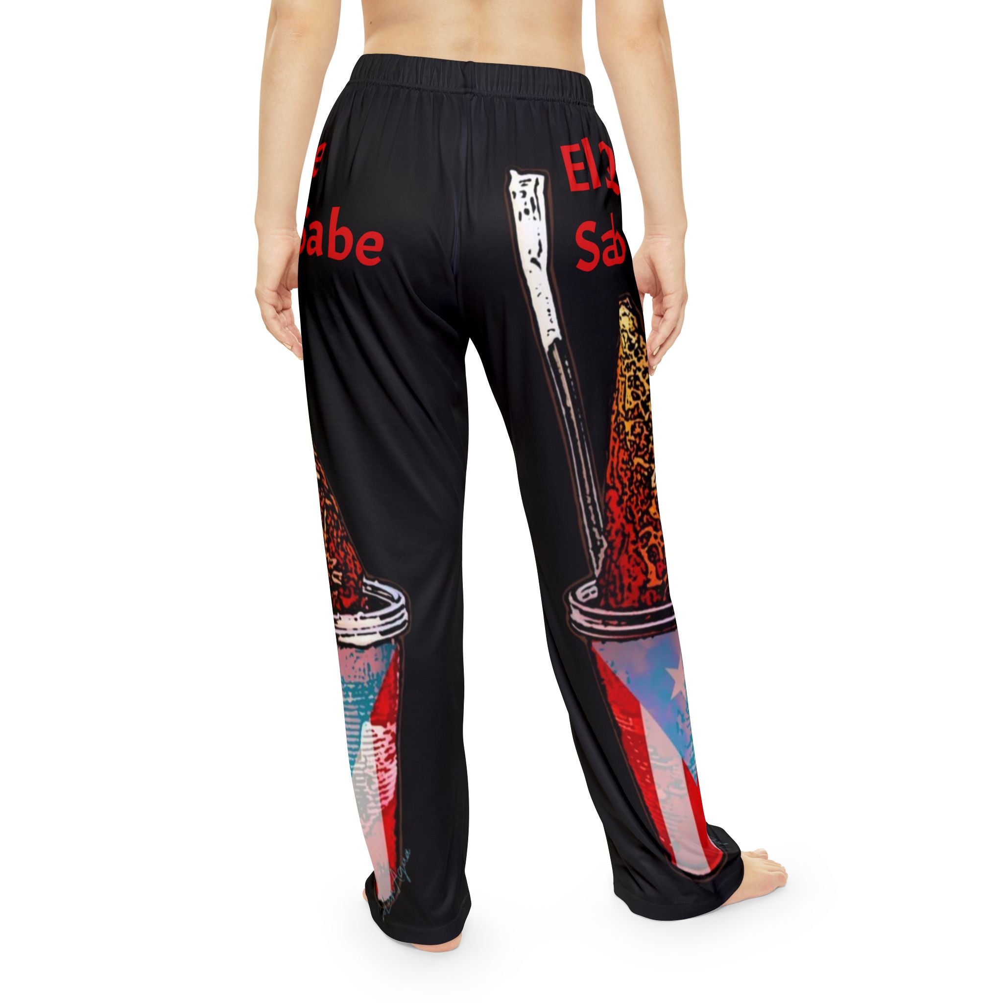 Women’s Pajama Pants – Puerto Rican Piragua Print with “El Que Sabe Sabe” Boricua Navidad Pajamas | Puerto Rican Christmas PJs