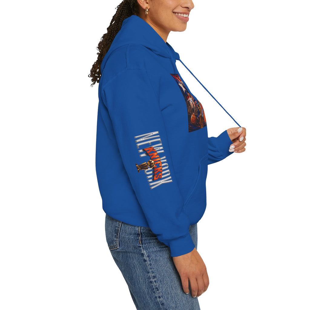 NY-K Retro Player Collage Hoodie — Basketball Fan Sweatshirt