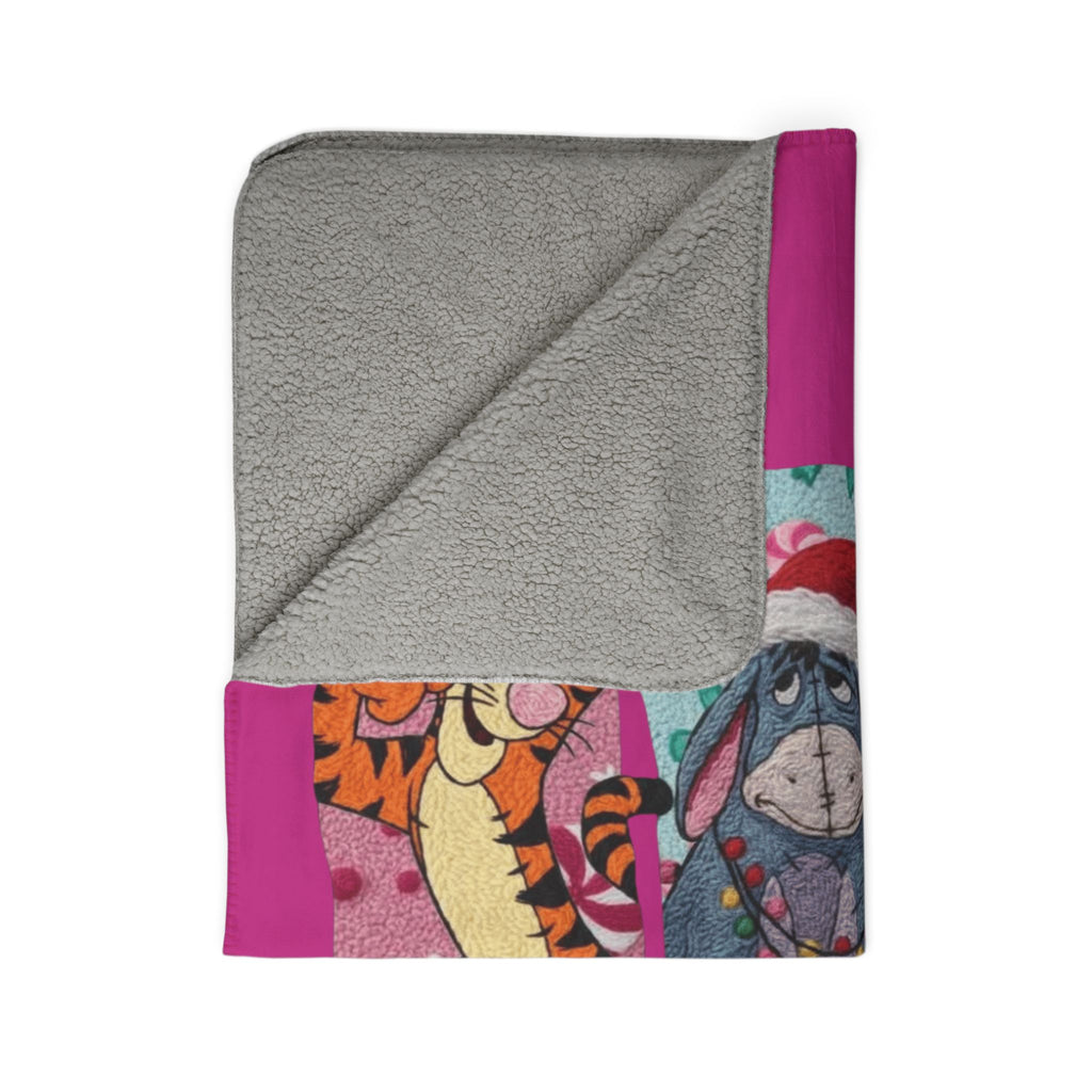 Winnie the Pooh Merry Christmas Fleece Sherpa Blanket