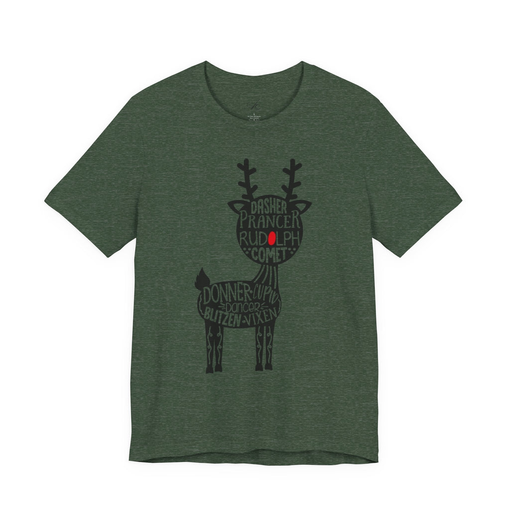 Christmas Reindeer Graphic Tee - Unisex Jersey Short Sleeve Shirt