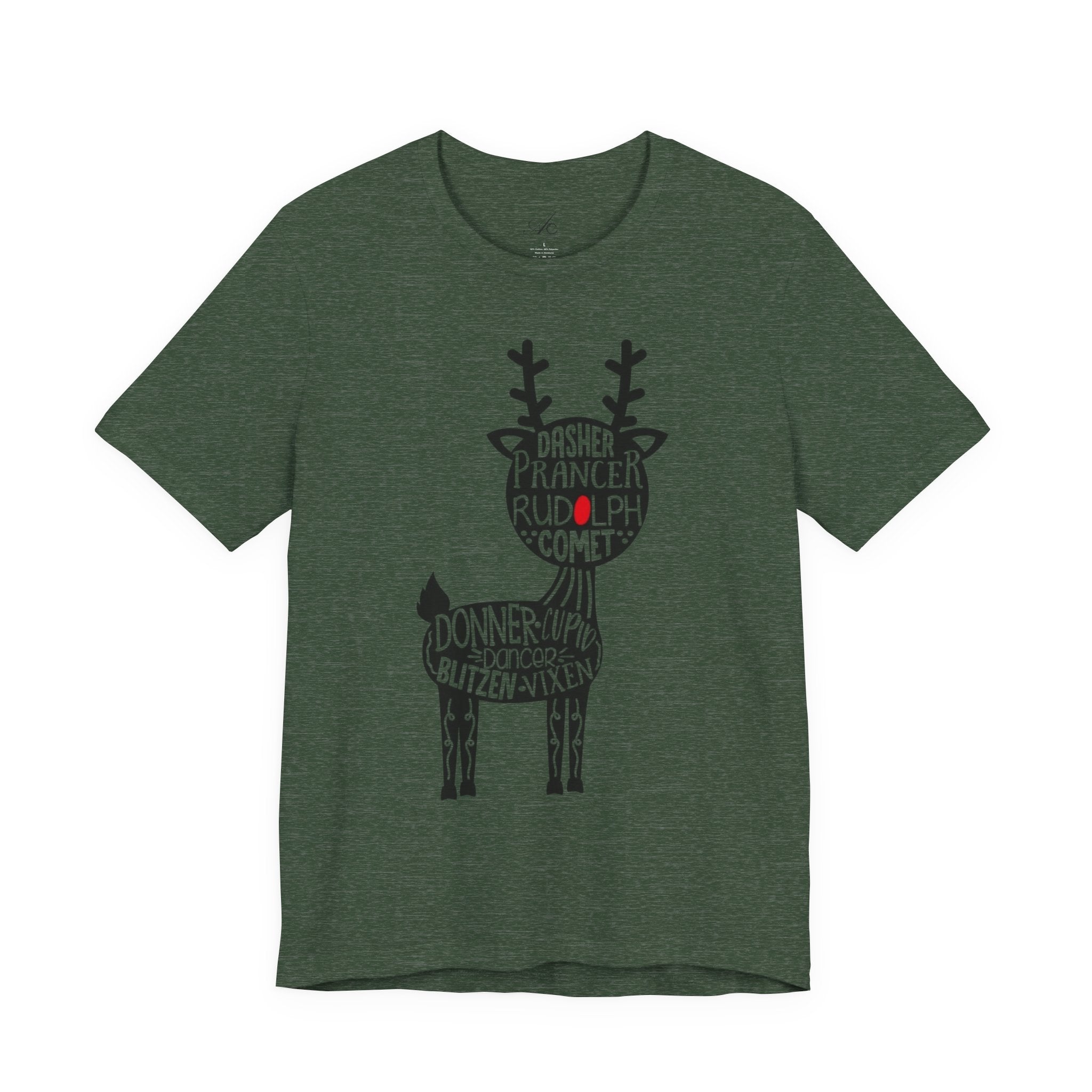 Christmas Reindeer Graphic Tee - Unisex Jersey Short Sleeve Shirt