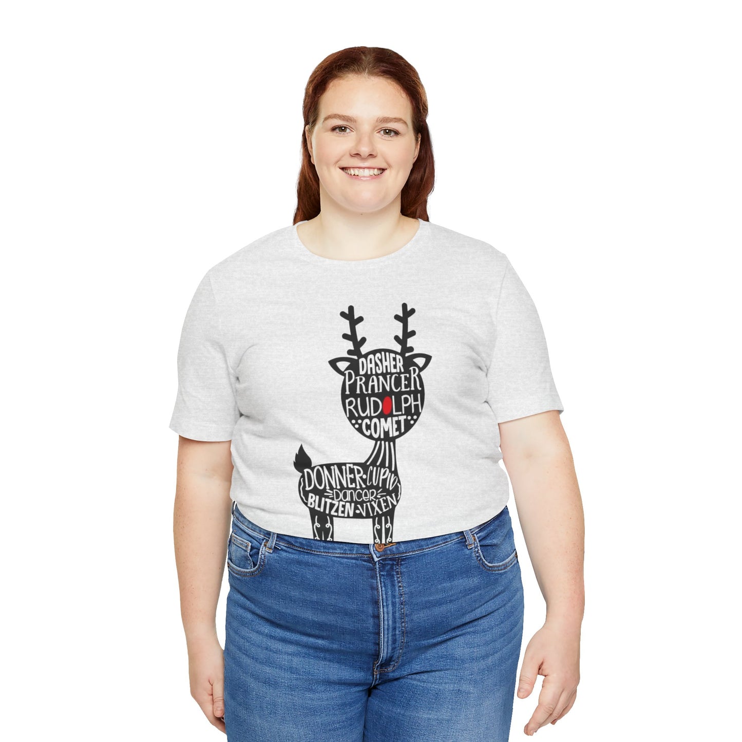 Christmas Reindeer Graphic Tee - Unisex Jersey Short Sleeve Shirt