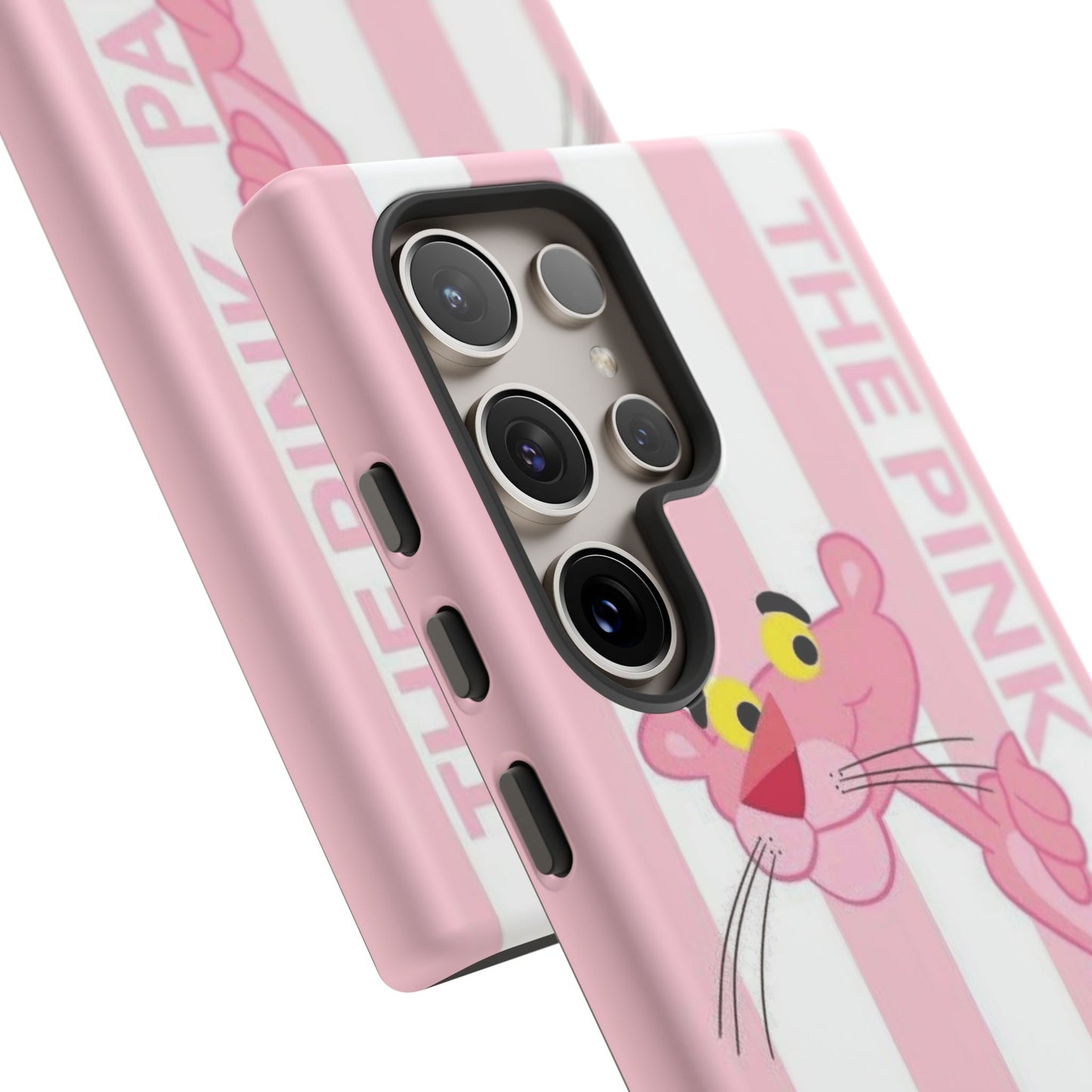Pink Panther Tough Case Retro Striped Phone Case with "The Pink Panther" Design