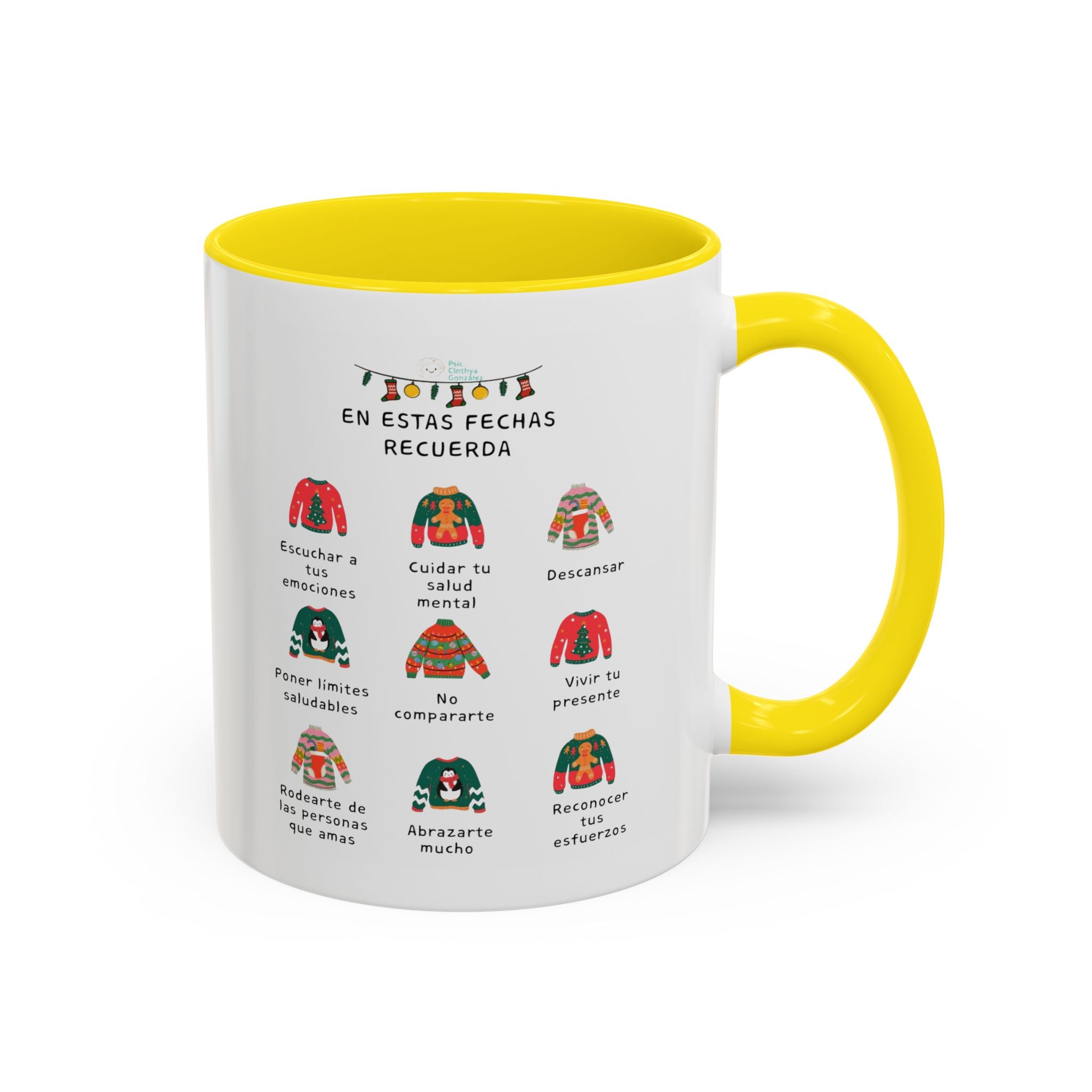 Coffee Mug — 'En Estas Fechas Recuerda' Holiday Sweater Reminder Accent Mug (11/15oz)