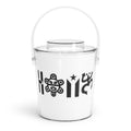 Taino Puerto Rico Ice Bucket with Tongs — Stylized Taino Symbol
