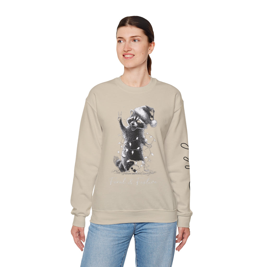 Holiday Raccoon Crewneck Sweatshirt Christmas Tshirts and sweaters,