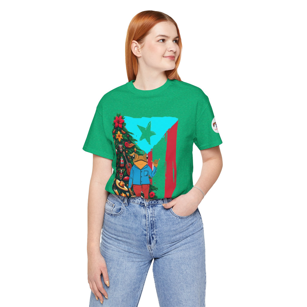 Puerto Rico Holiday T-Shirt  Coquí by Christmas Tree Graphic Puerto Rico’s Navidades