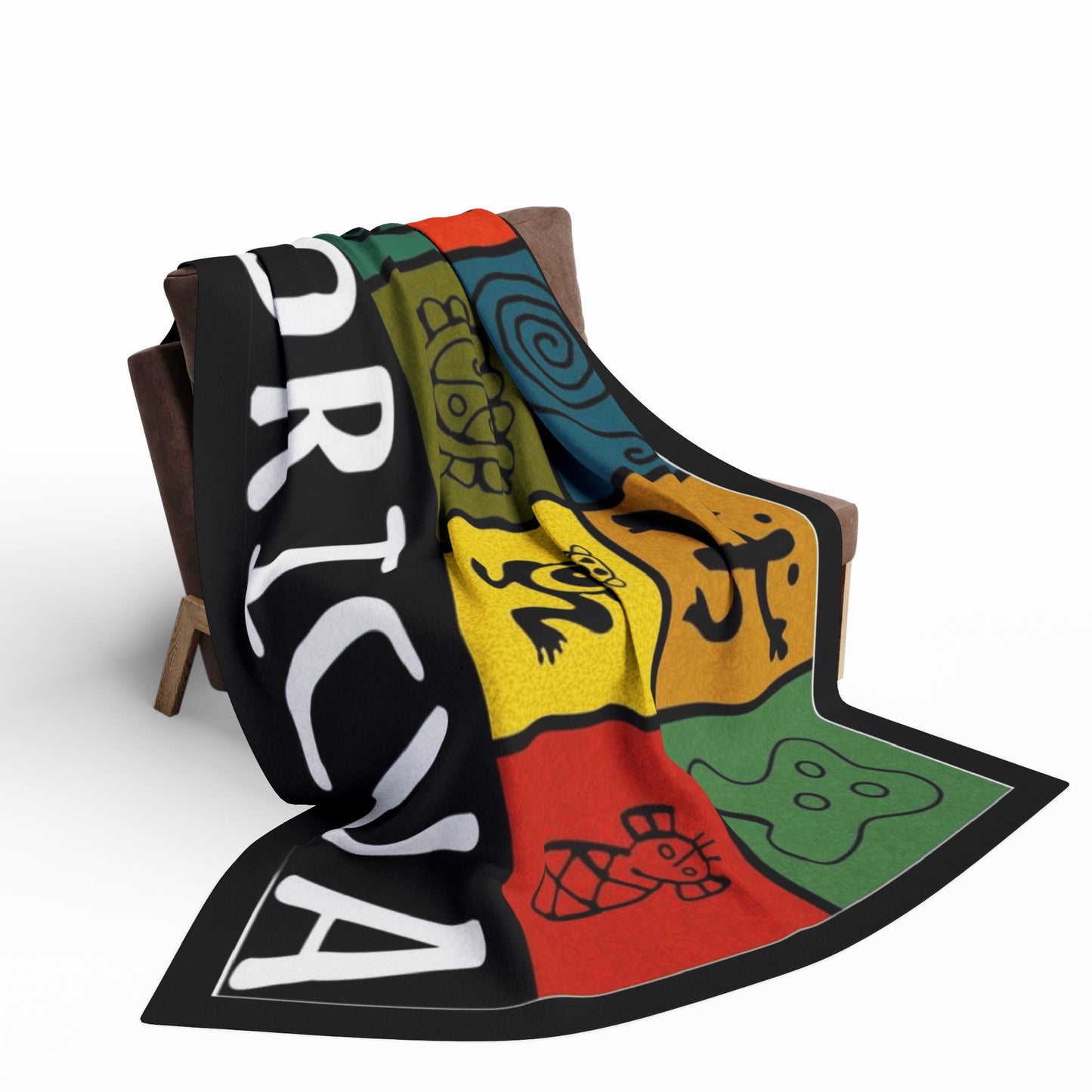 Boricua Pattern Fleece Blanket – Colorful Taino Symbols Cozy Throw