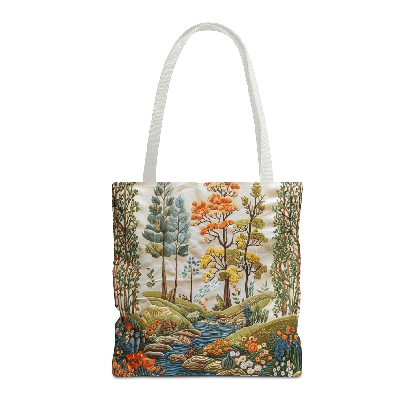 Scenic Meadow Tote Crochet-Decorated Tote Bags