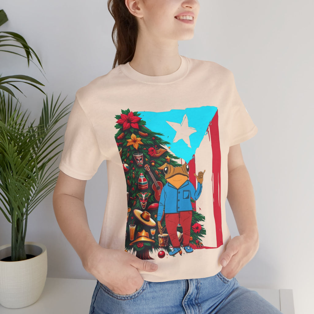 Puerto Rico Holiday T-Shirt  Coquí by Christmas Tree Graphic Puerto Rico’s Navidades