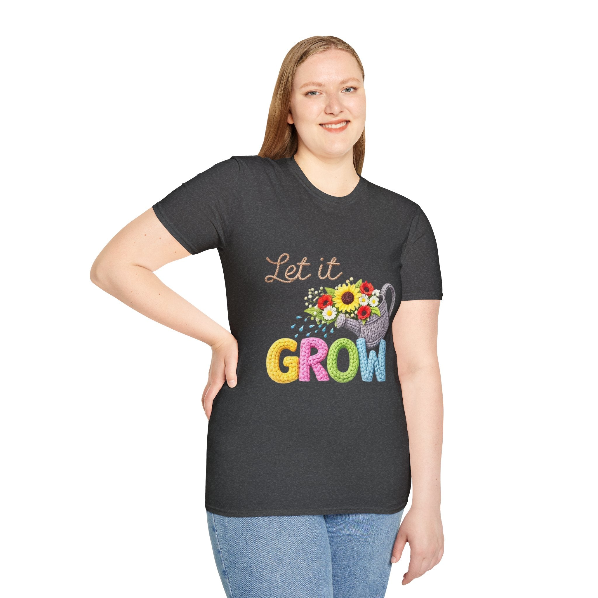 Let It Grow T-Shirt — Floral Watering Can Garden Tee