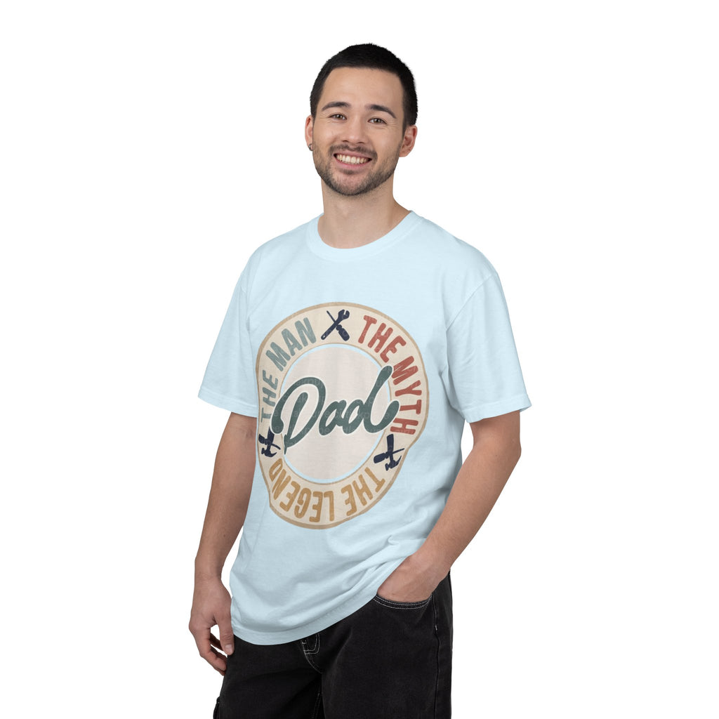 Dad Retro Badge T-Shirt — “Dad: The Man, The Myth, The Legend” Father’s Day Tee