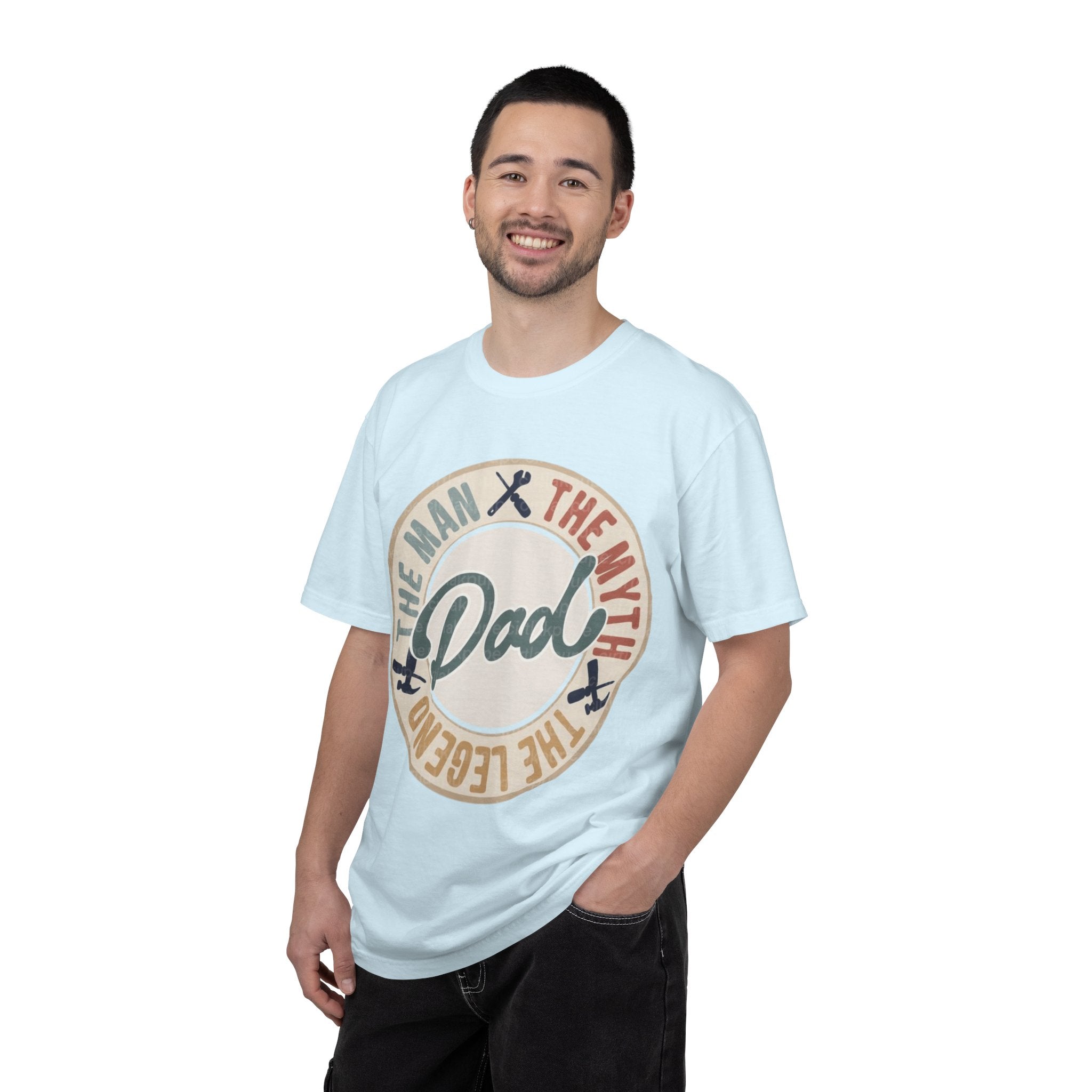 Dad Retro Badge T-Shirt — “Dad: The Man, The Myth, The Legend” Father’s Day Tee