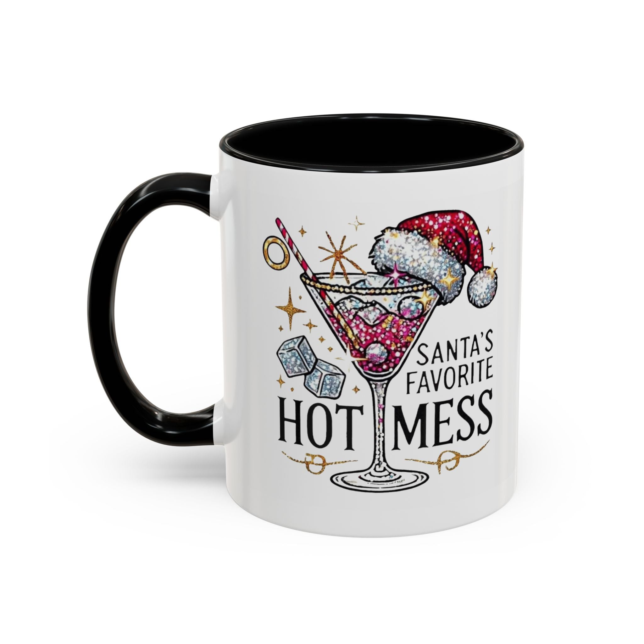 Accent Coffee Mug - "Santa's Favorite Hot Mess" Holiday Cocktail Mug (11/15 oz)