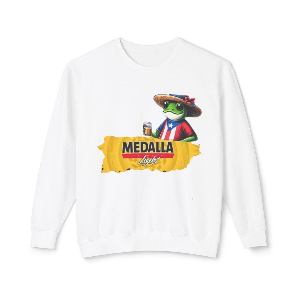 Medalla Light Puerto Rico Sweatshirt Coqui Boricua flag  Beer Pack Graphic Puerto Rico Navidades