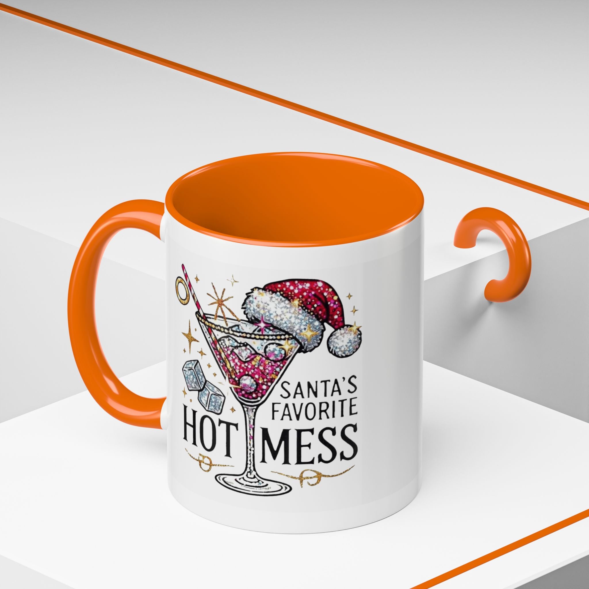 Accent Coffee Mug - "Santa's Favorite Hot Mess" Holiday Cocktail Mug (11/15 oz)