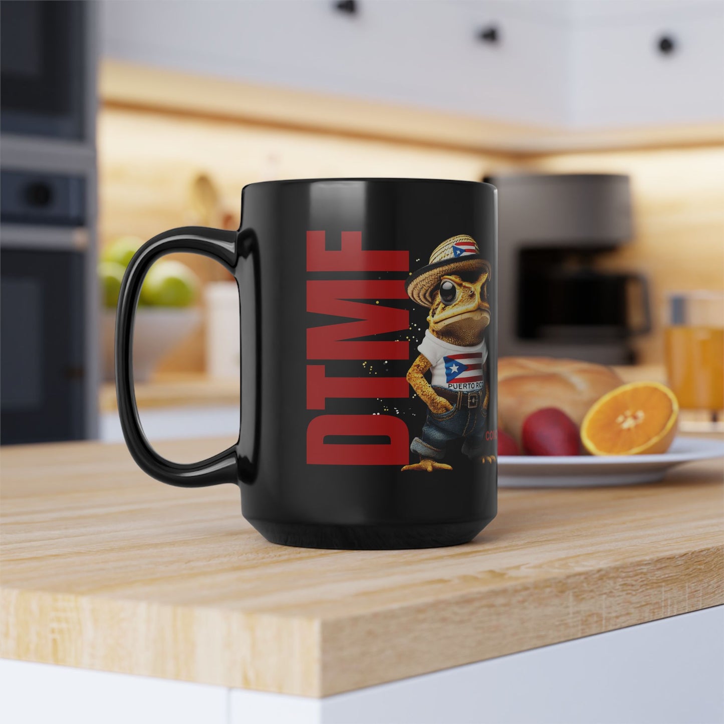 Puerto Rican Heritage Mugs with Unique Designs Black Mug, 15oz