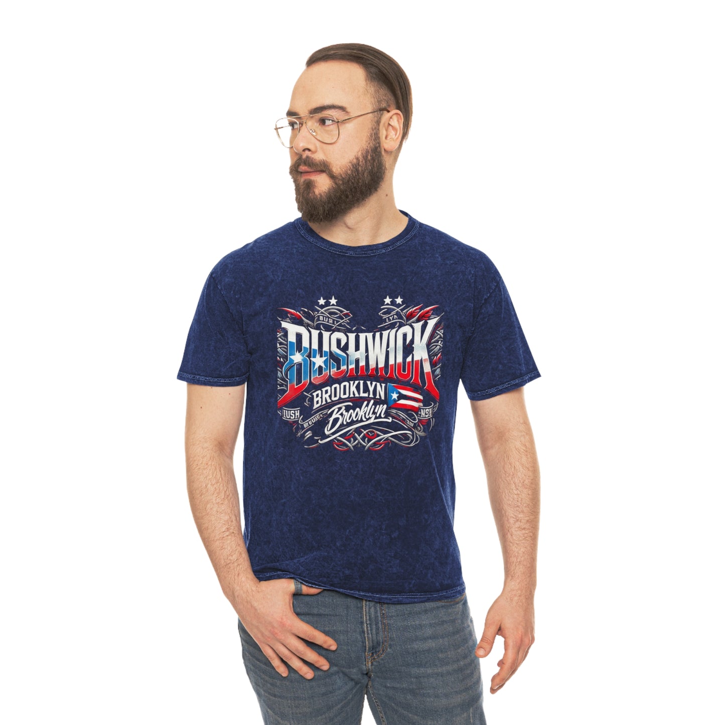 🇵🇷 Bold, Boricua, and Born to Represent Brooklyn Bushwick Vintage Tee | Unisex Mineral Wash T-Shirt, Streetwear, Graphic Tee, Urban Fashion, Casual Wear