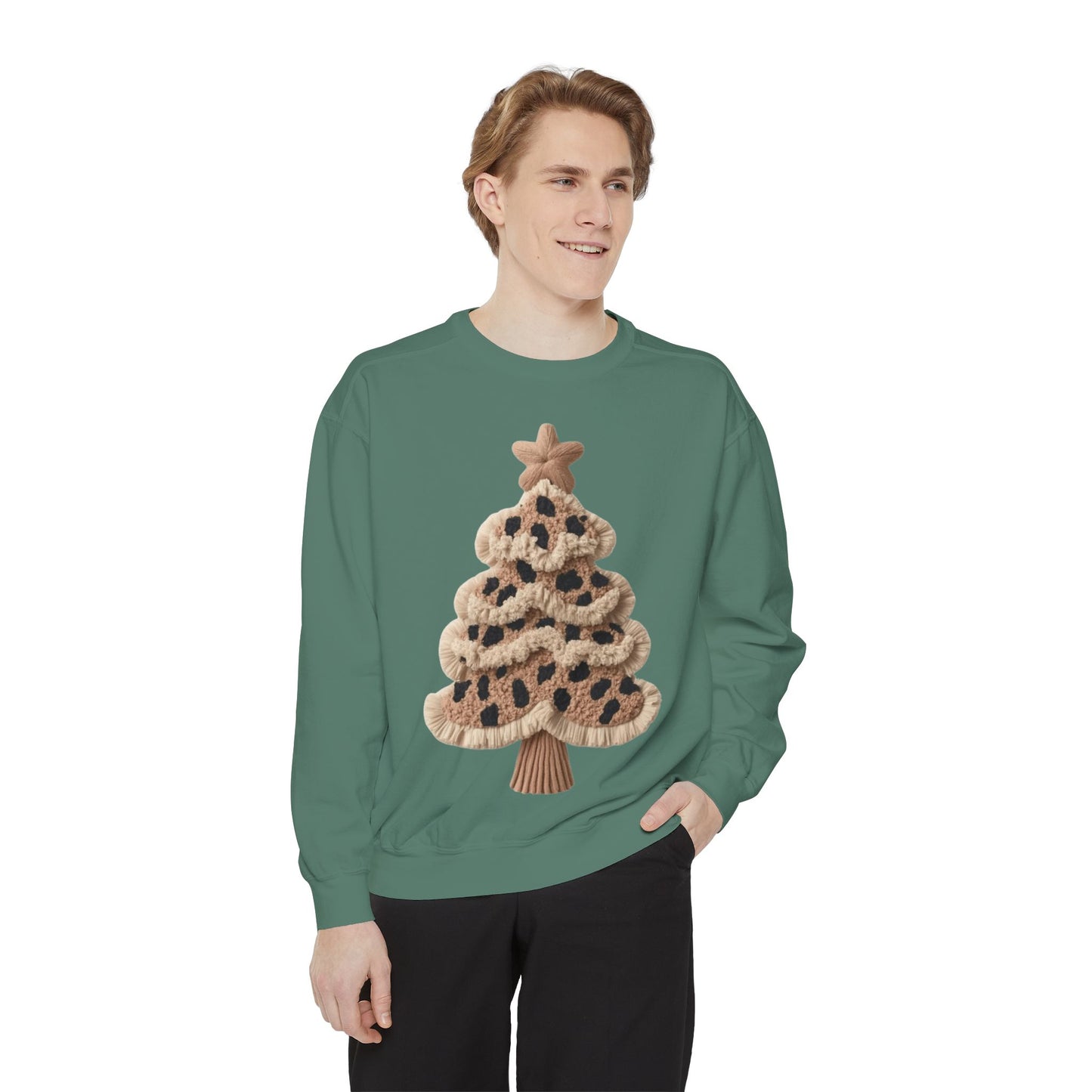 Leopard Knit Christmas Tree Sweatshirt unique festive designs and joyful