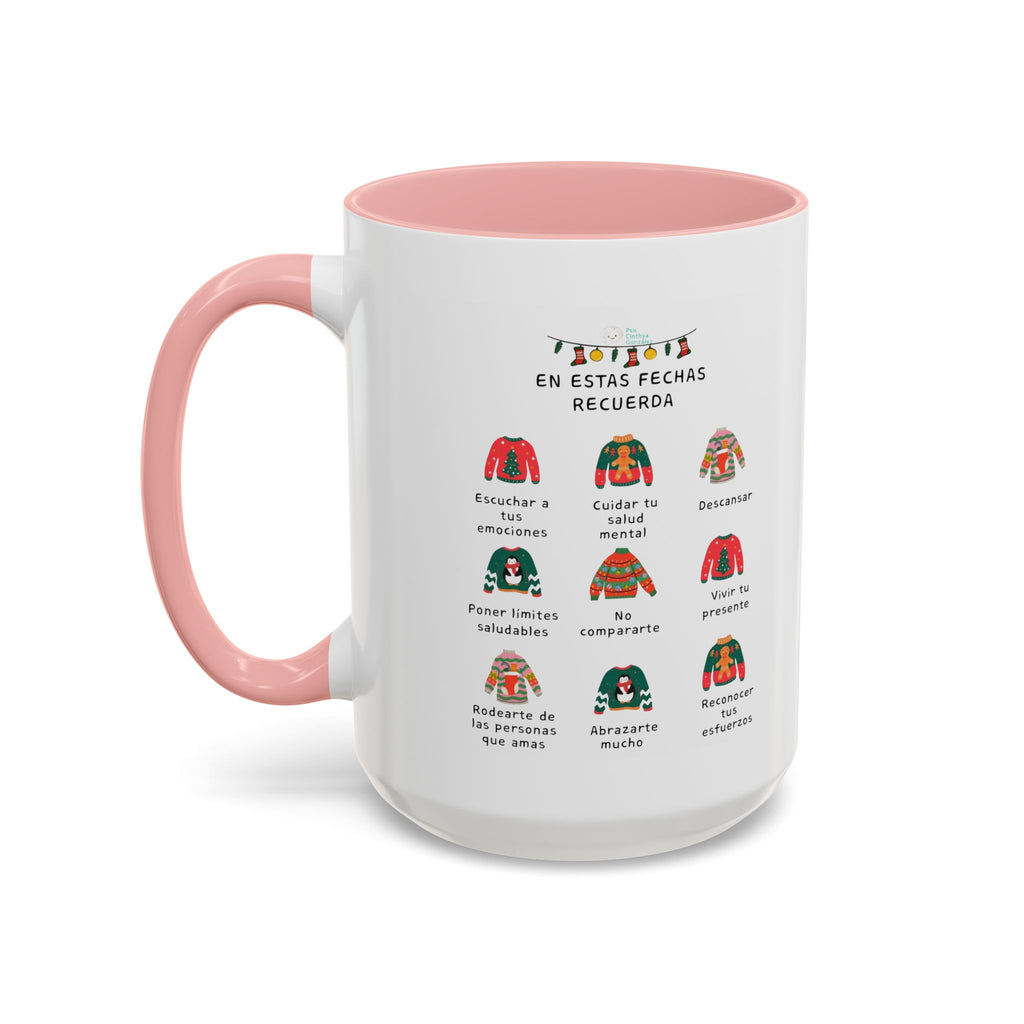 Coffee Mug — 'En Estas Fechas Recuerda' Holiday Sweater Reminder Accent Mug (11/15oz)