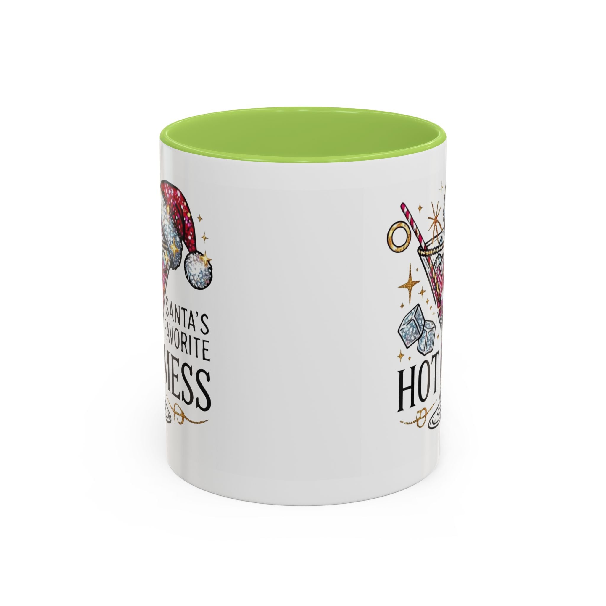 Accent Coffee Mug - "Santa's Favorite Hot Mess" Holiday Cocktail Mug (11/15 oz)