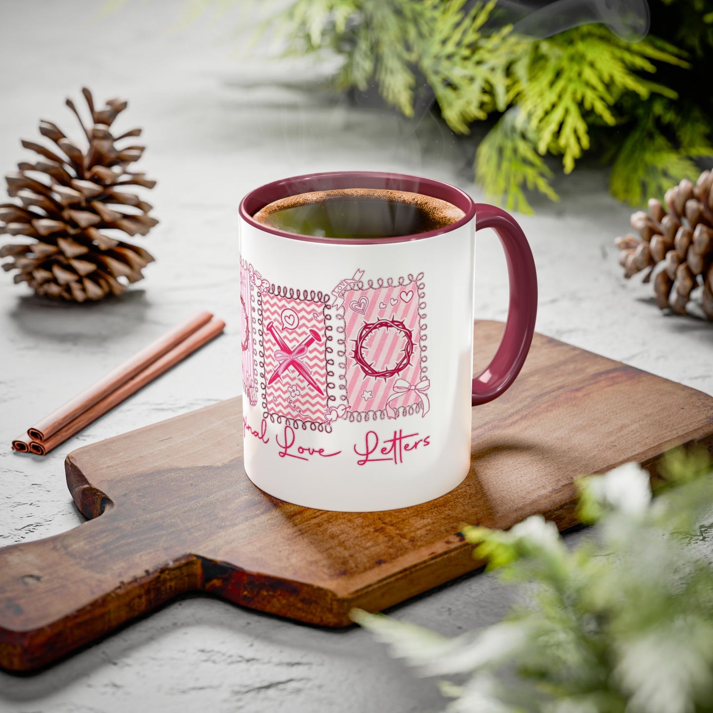 Love Letters XOXO Ceramic Mug — Colorful 11oz & 15oz Coffee Cup