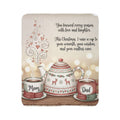 Christmas Tea Tribute Fleece Sherpa Blanket  "Mom" & "Dad" Cozy Holiday Message Holiday Christmas Blanket,