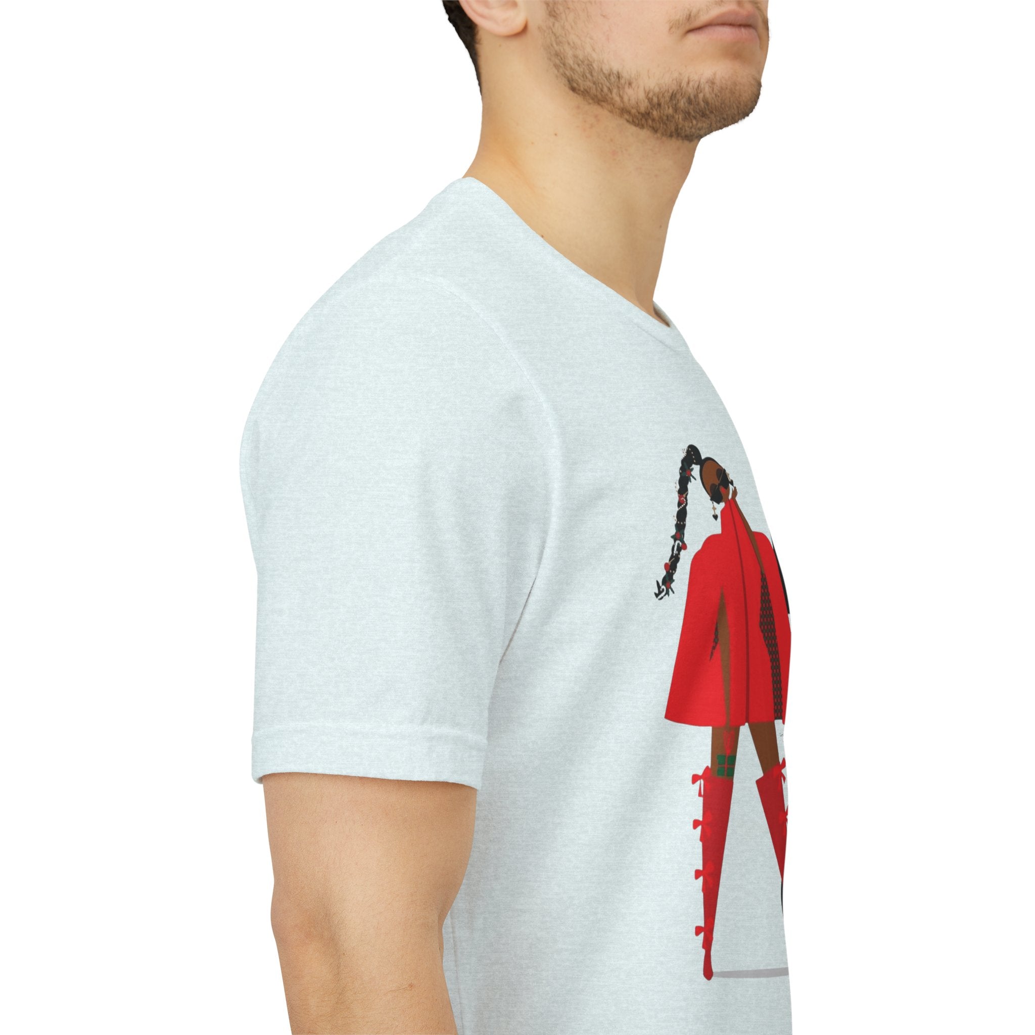 December Fashion Tee  Red Coat Model Graphic Shirt