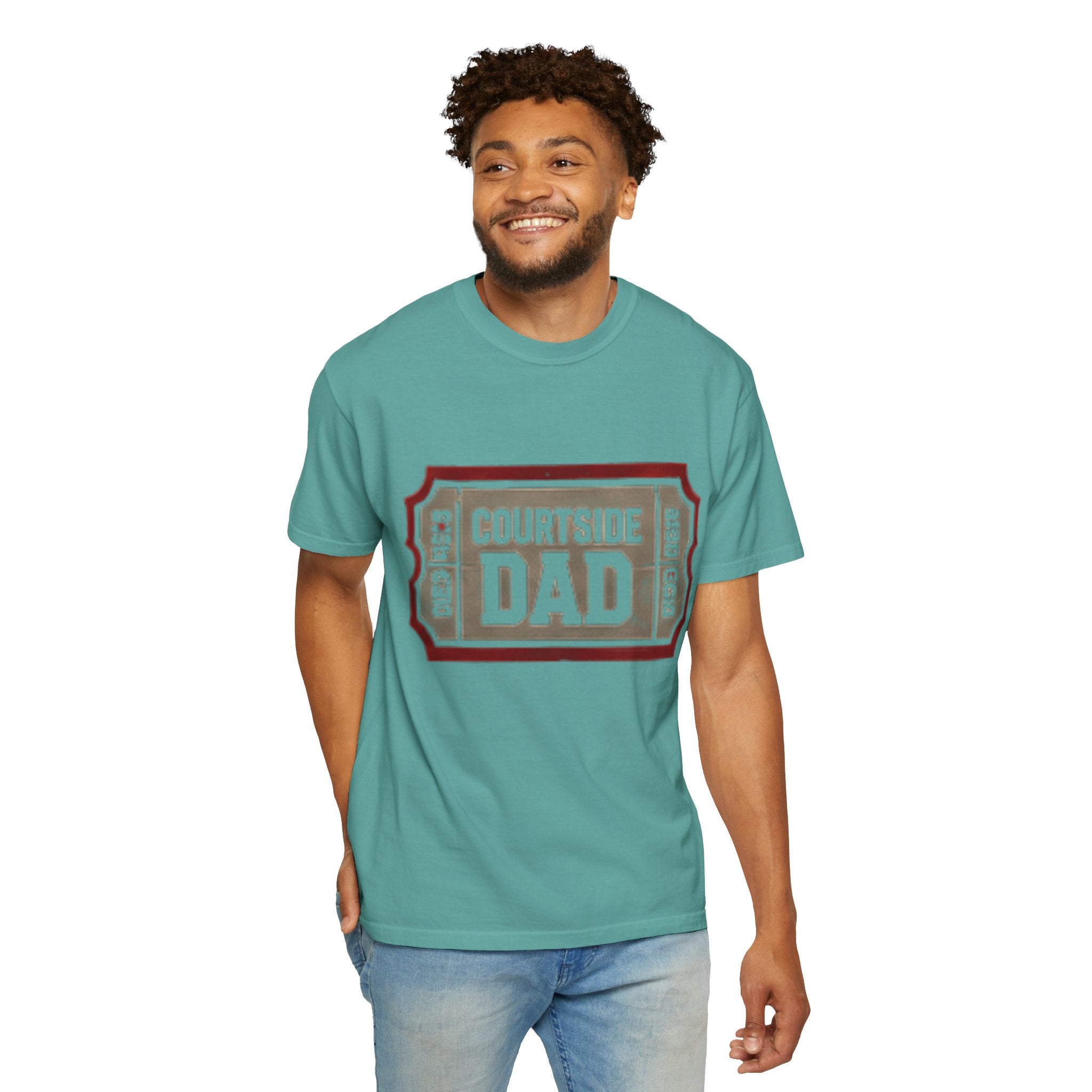 Courtside Dad T-Shirt — Vintage Ticket-Style Basketball Dad Tee