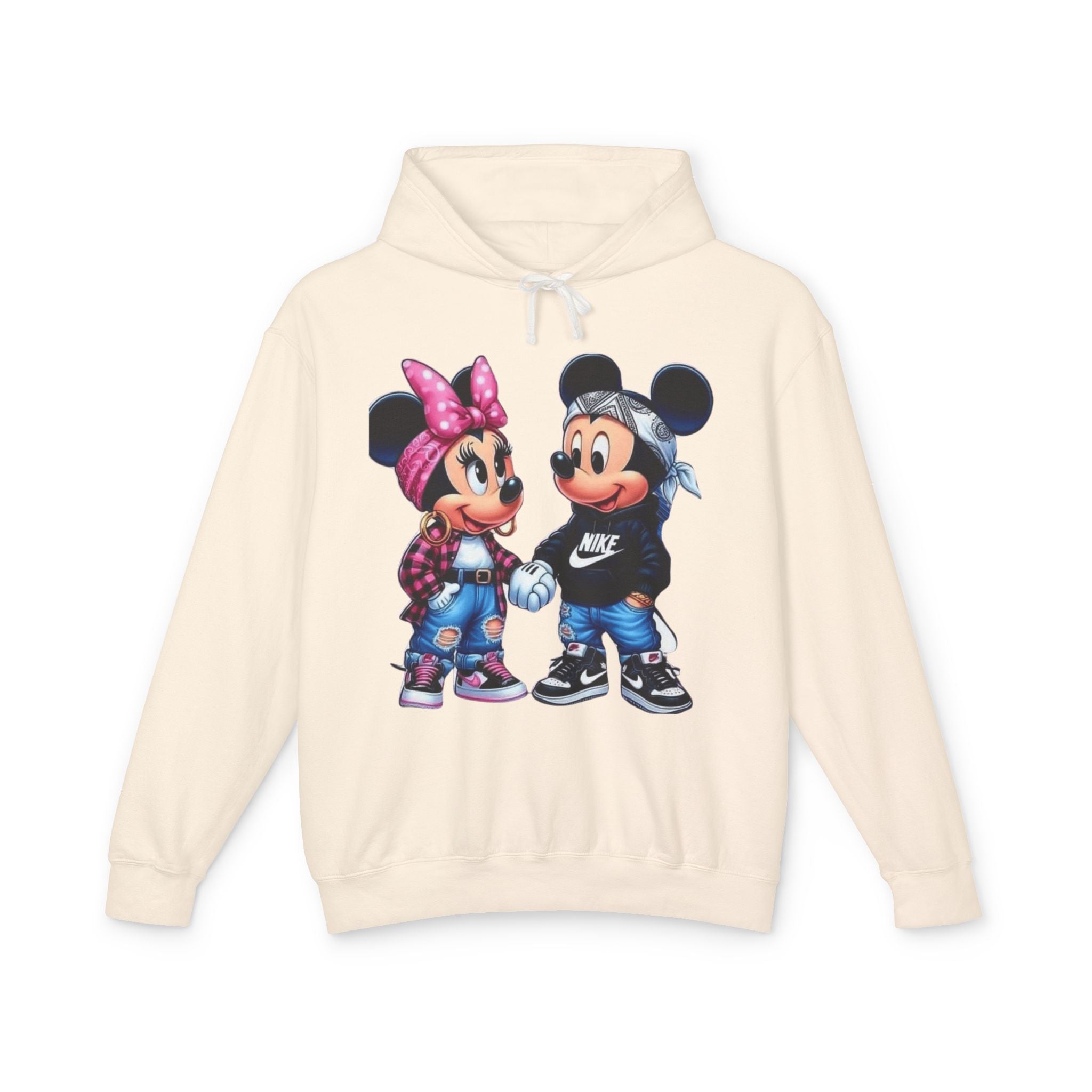 Valentine Cartoon Couple Hoodie  Cute Mickey & Minnie Style Graphic