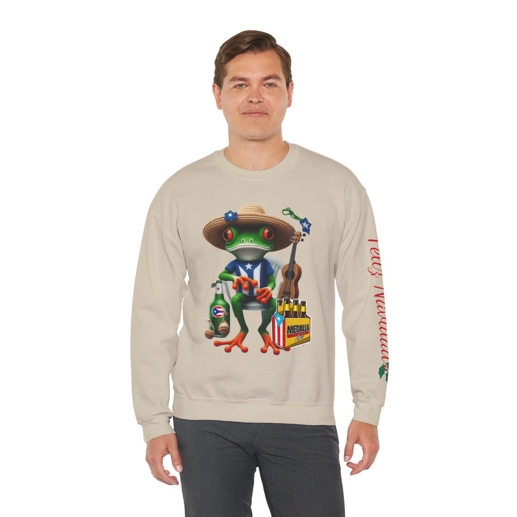 Frog Coqui Crewneck Sweatshirt – Coquito y Medalla Puerto Rican Vibes