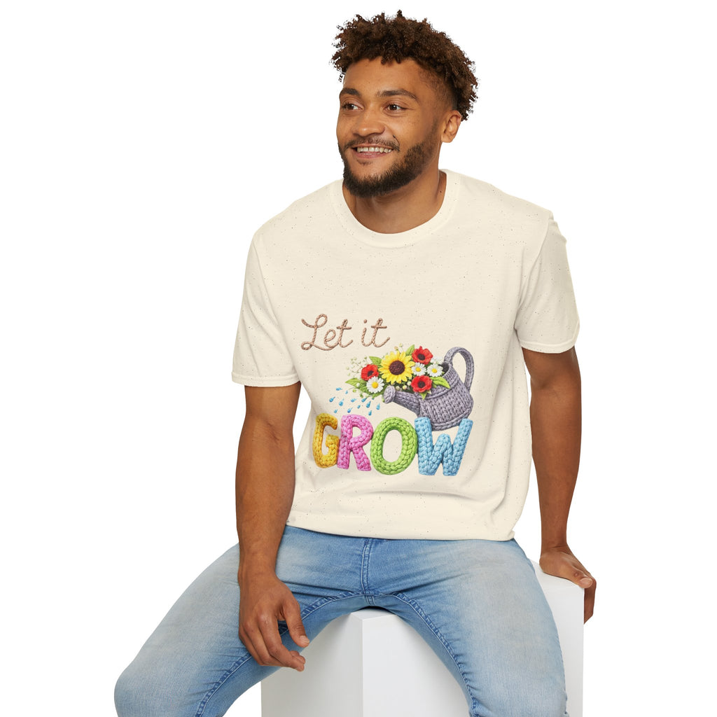 Let It Grow T-Shirt — Floral Watering Can Garden Tee