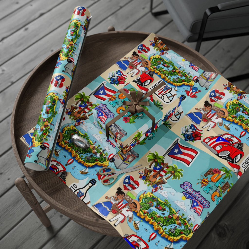 Puerto Rico Wrapping Paper – Cultural Gift Wrap | Boricua Heritage Design | Holiday & Celebration Gift Packaging