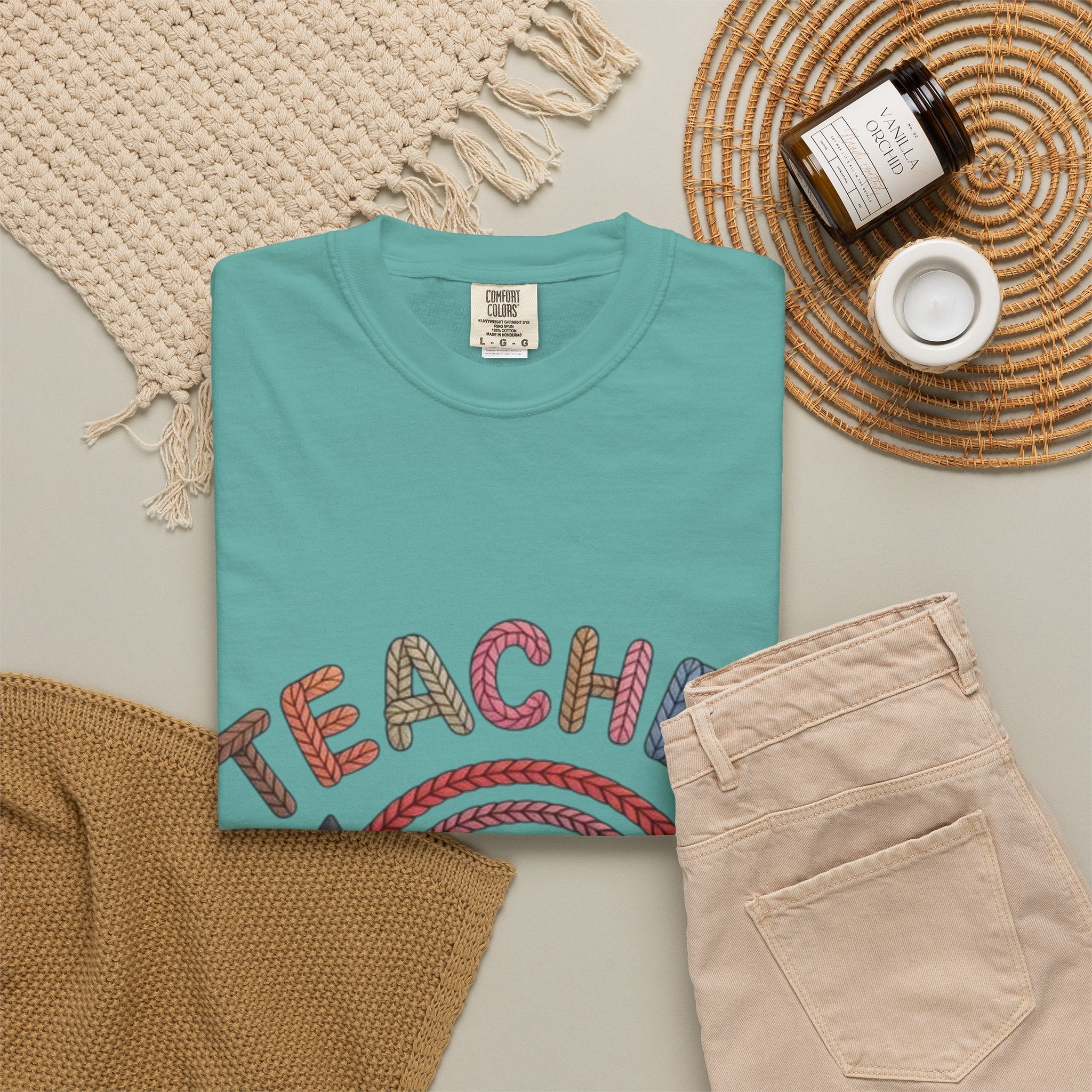 Teacher Rainbow Pencil & Apple T-Shirt — Back-to-School Gift for Educators