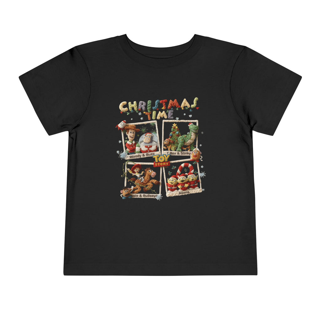 Christmas Time Toddler Tee  Cute Holiday Toy & Santa Print
