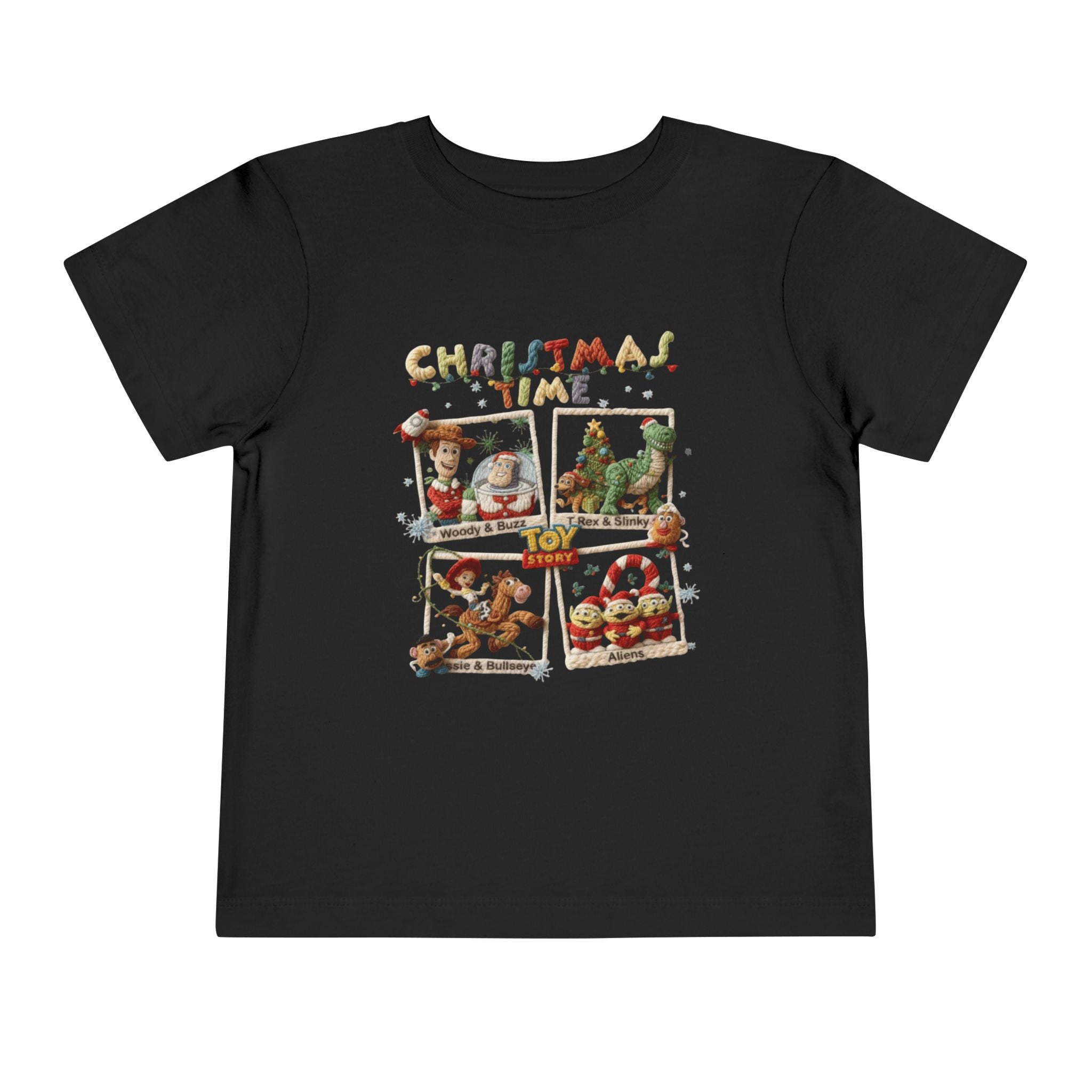 Christmas Time Toddler Tee  Cute Holiday Toy & Santa Print