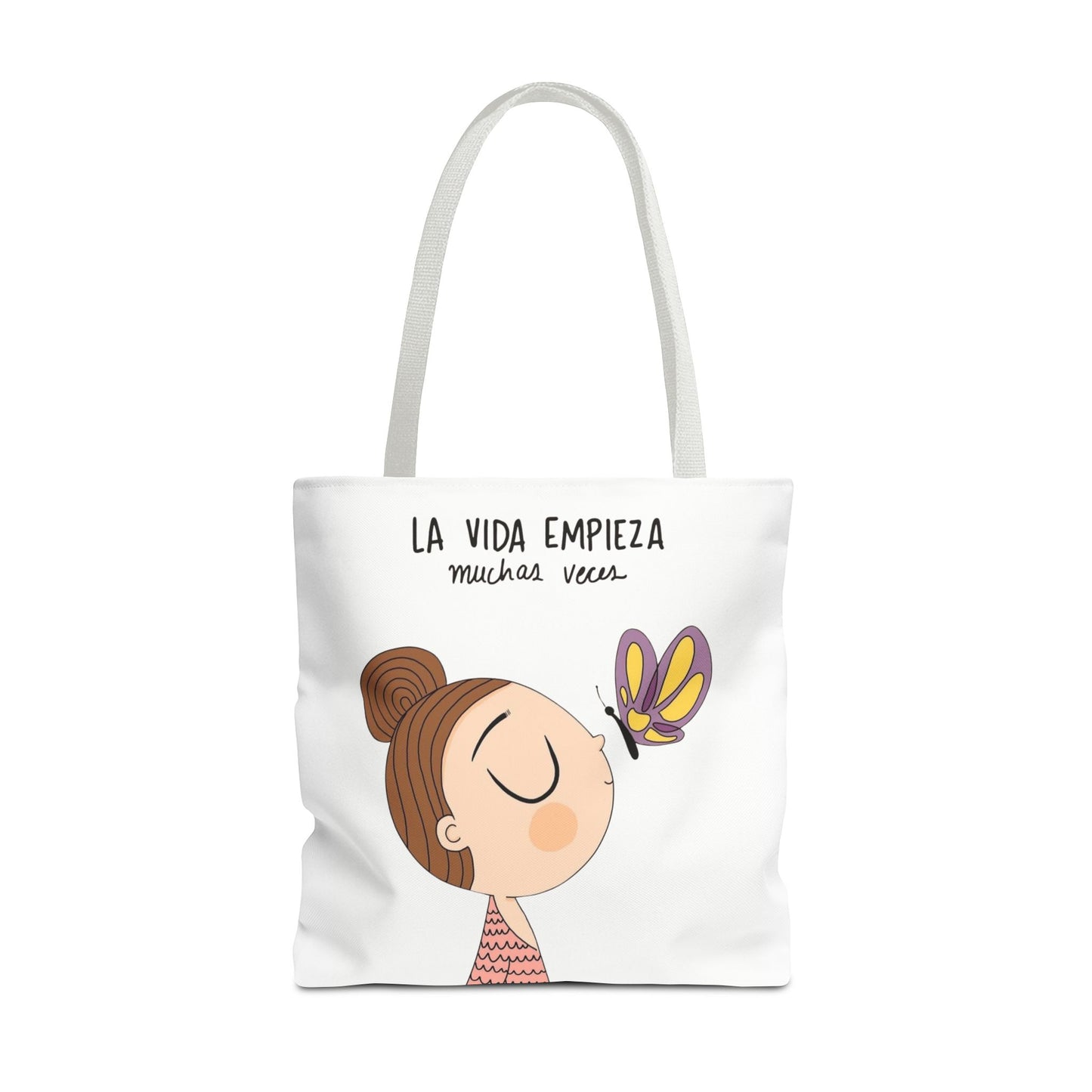 Lleva inspiración contigo a donde vayas, Eco-Friendly Carryall, Motivational Gift, Cute Reusable Shopper, Butterfly Design, Brighten Your Day
