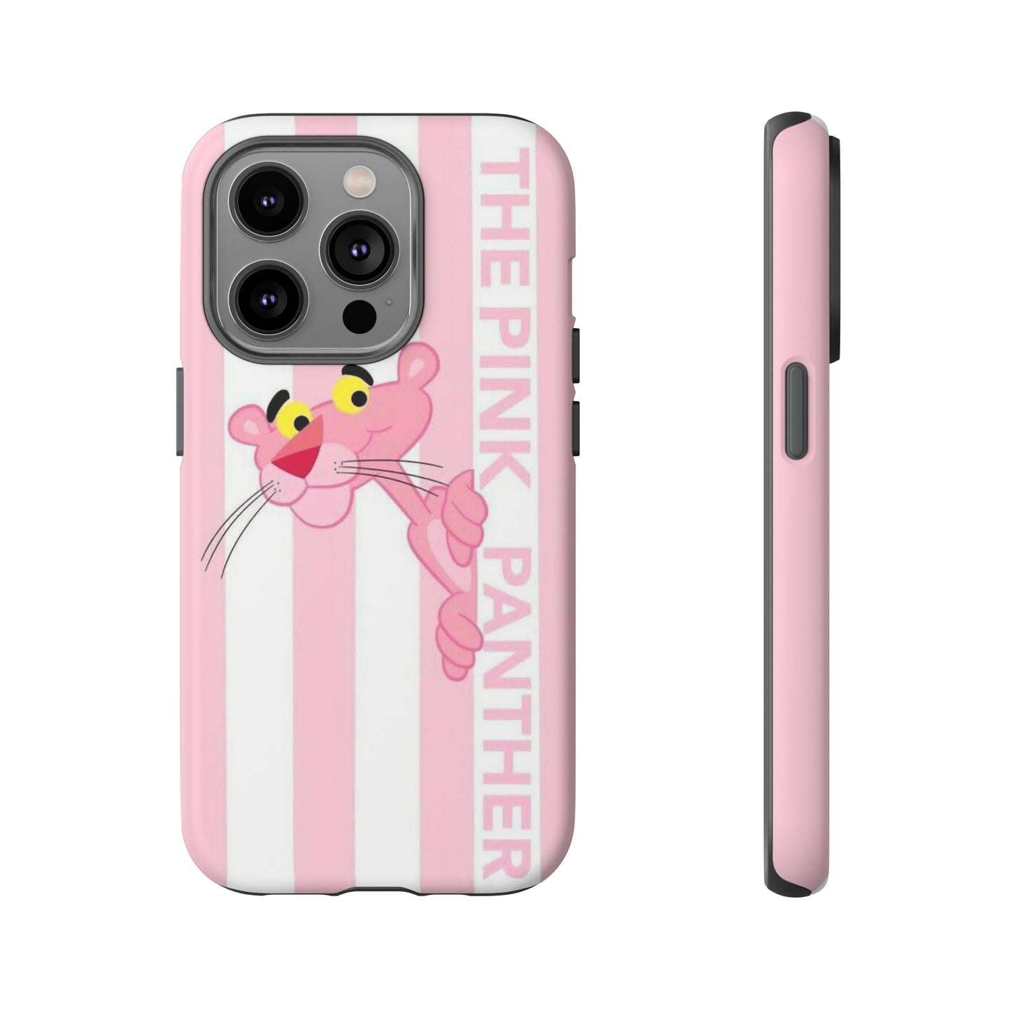 Pink Panther Tough Case Retro Striped Phone Case with "The Pink Panther" Design