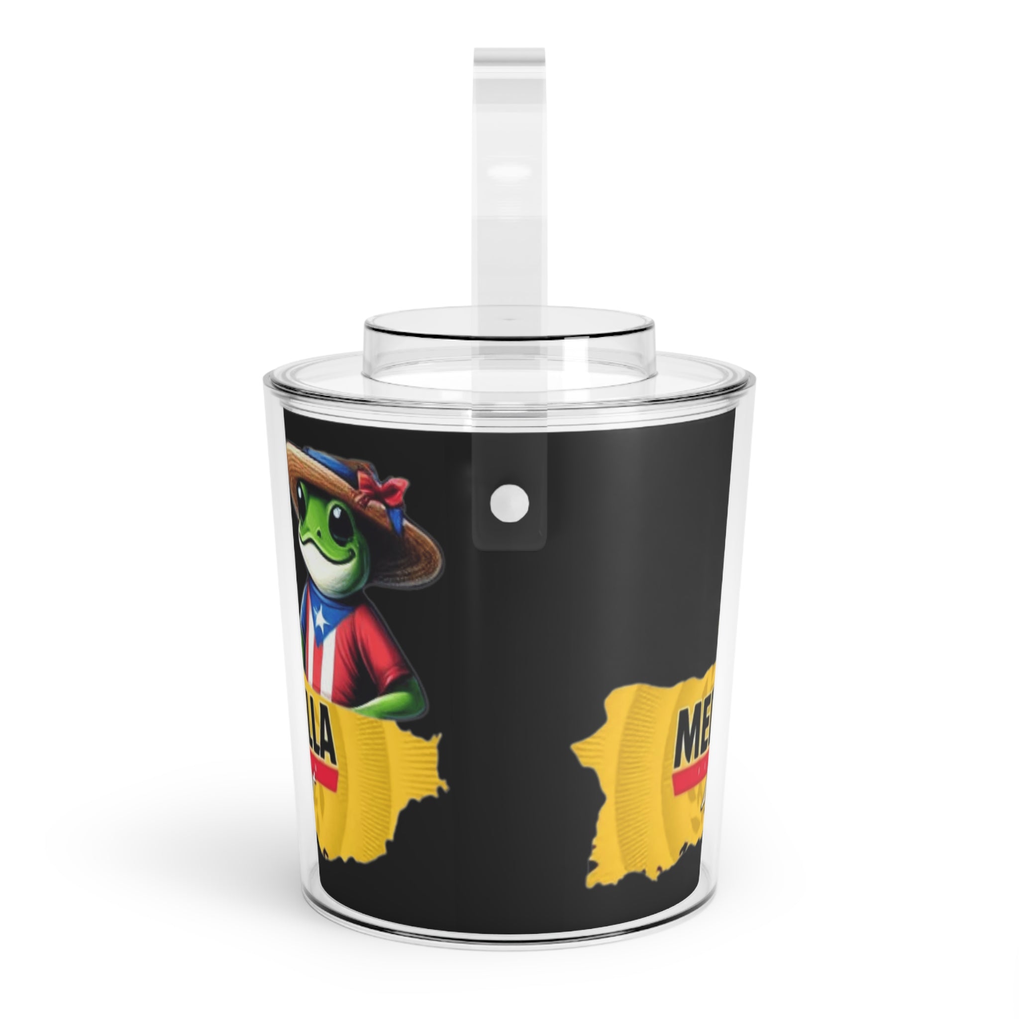 Medalla Light Ice Bucket with Tongs  Puerto Rican Frog Beer Cooler Boricua Entertaining Bar Accessory