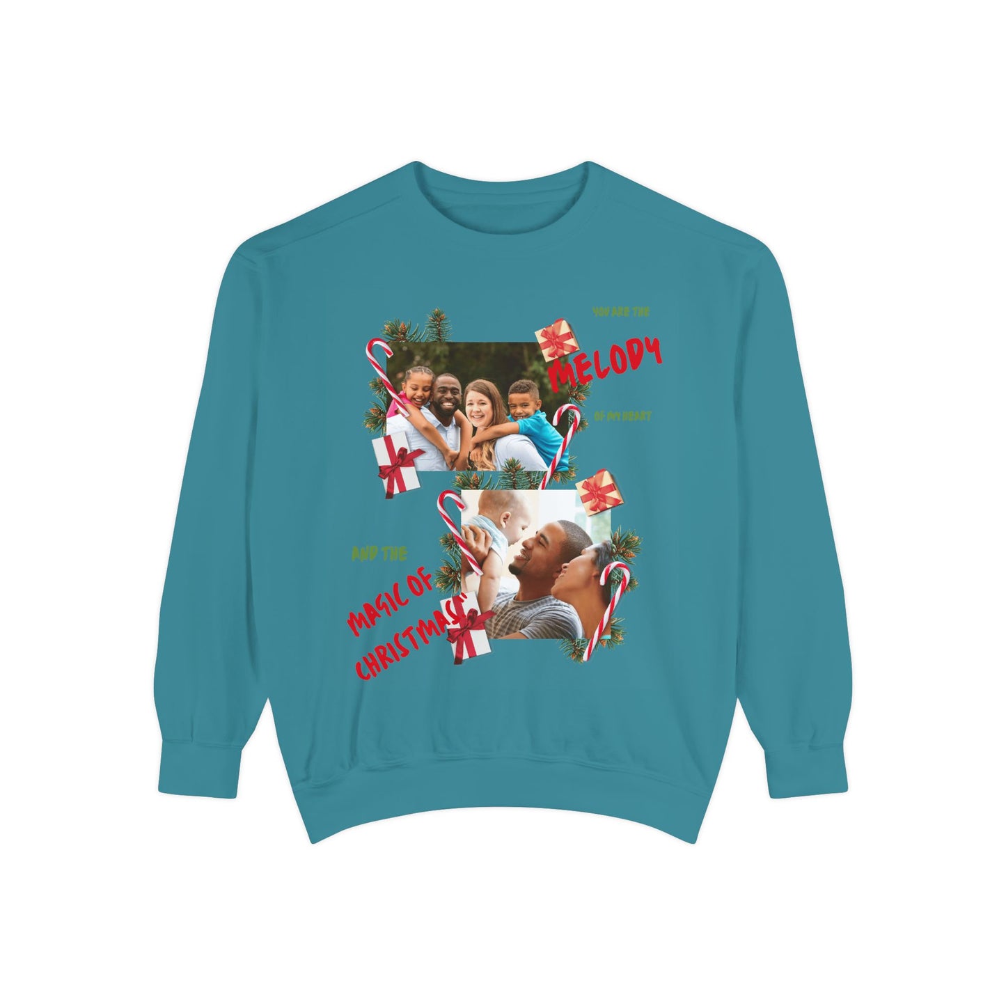 Personalized Christmas Photo Sweatshirt – “You Are the Melody” Holiday Crewneck